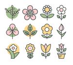 花朵插画扁平风格