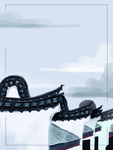 简约江南小镇海报背景