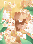 背景手绘花朵插画