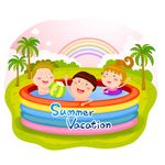 小孩玩水