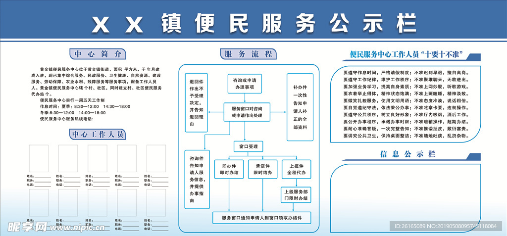 便民服务公示栏