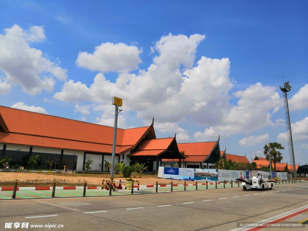 JC航空 柬埔寨机场  天空