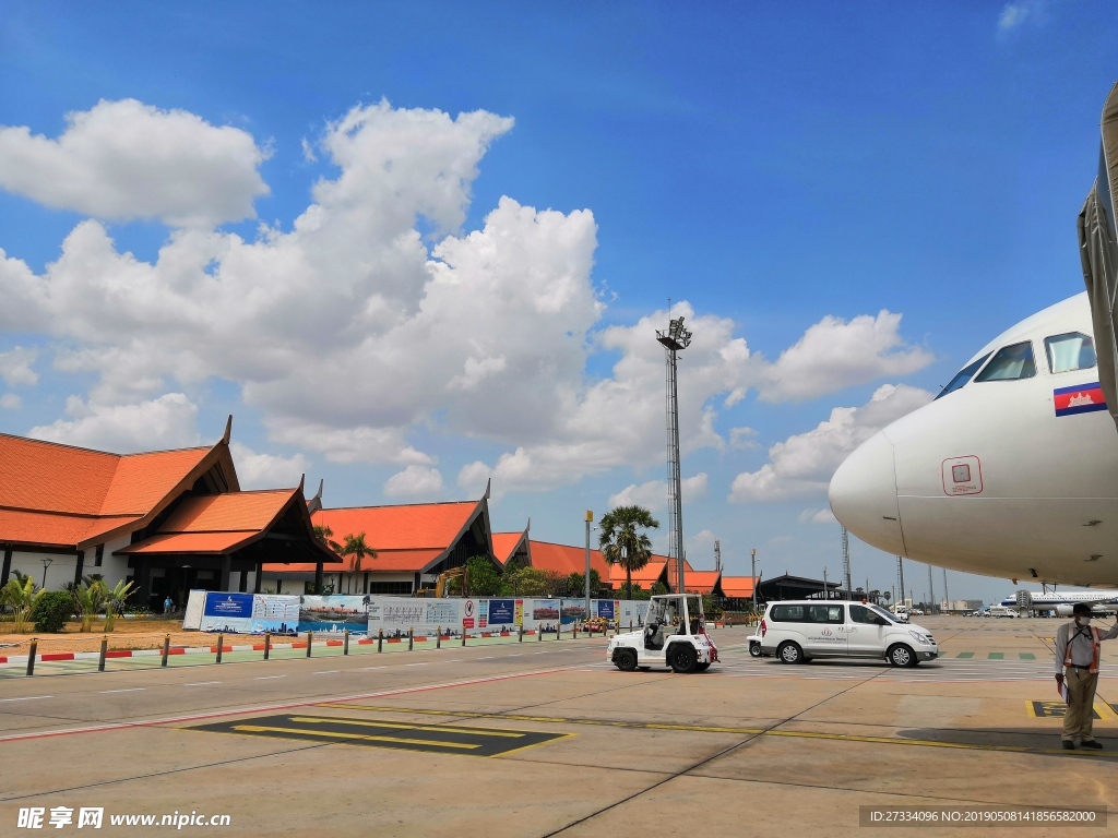 JC航空 柬埔寨机场  天空