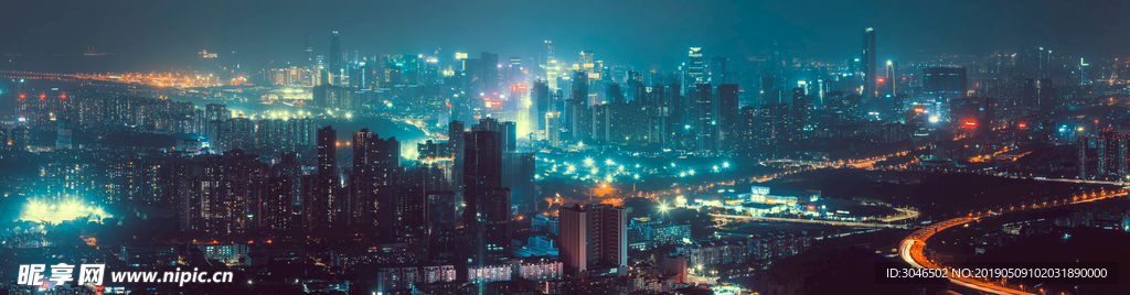 科技城市夜景全景