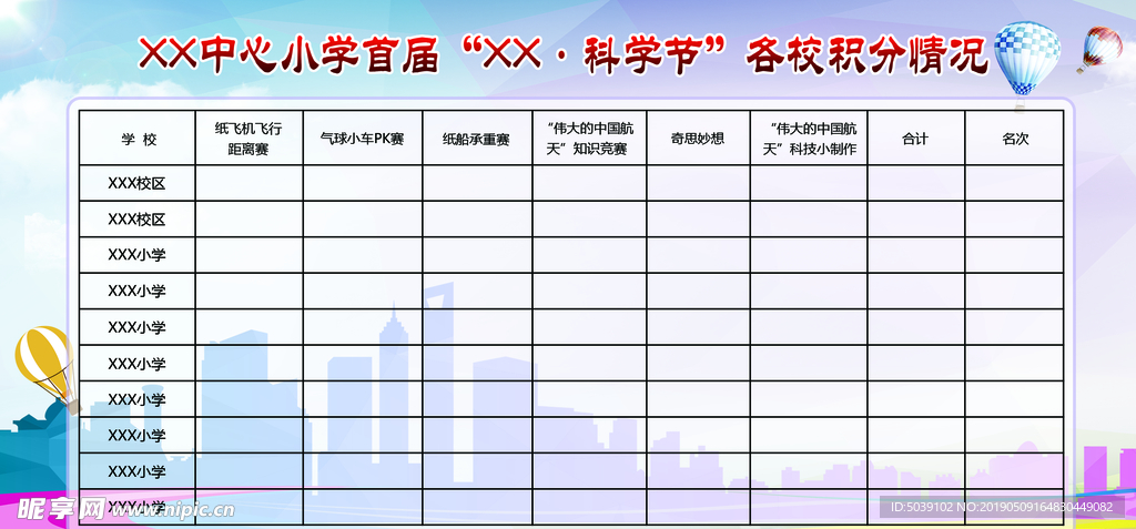 科学节评分表