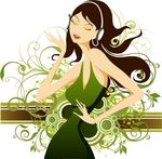 手绘时尚美女