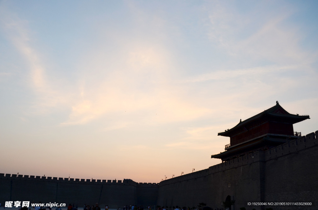 夜色  夜景 正定 古城 城墙