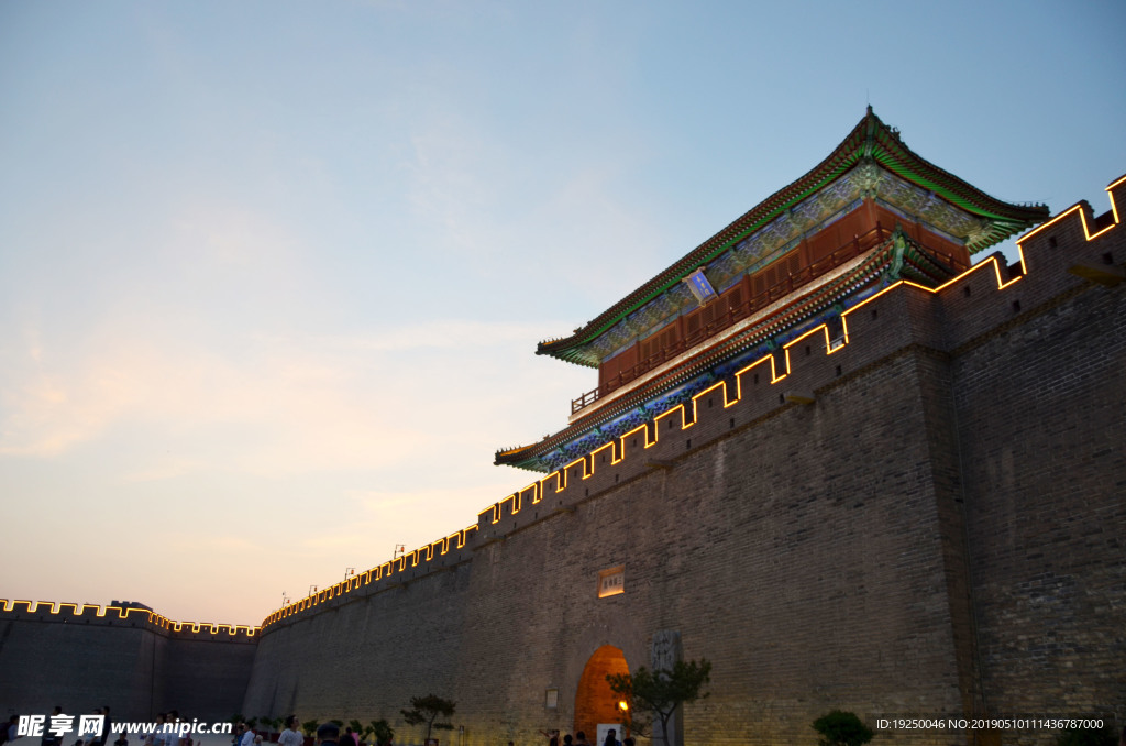 夜色  夜景 正定 古城 城墙