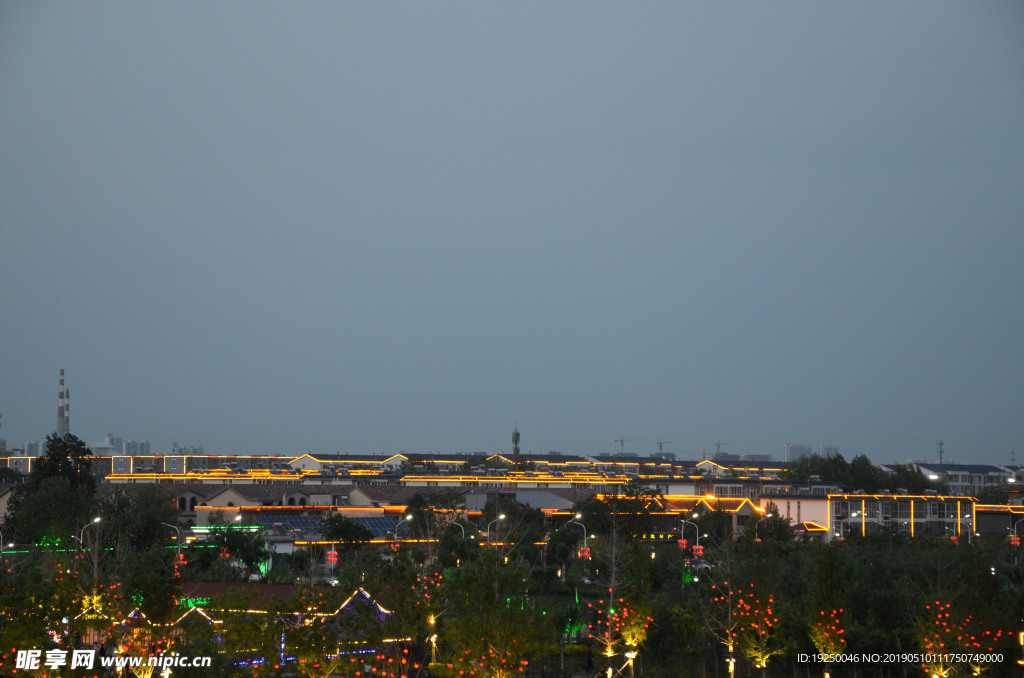 夜色  夜景 正定 古城 城墙