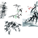 水墨竹素材