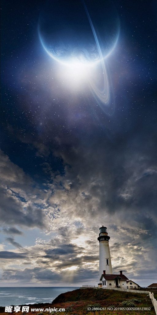 海滩夜景