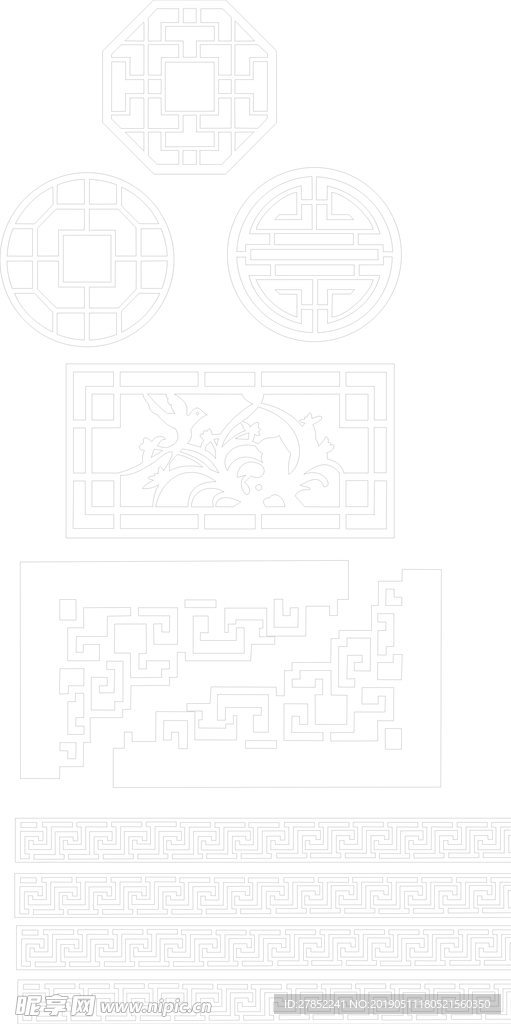 矢量图  装饰雕刻  镂空图
