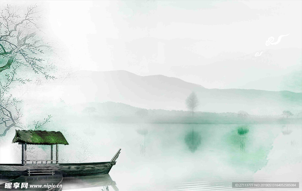 中国风淡雅山水