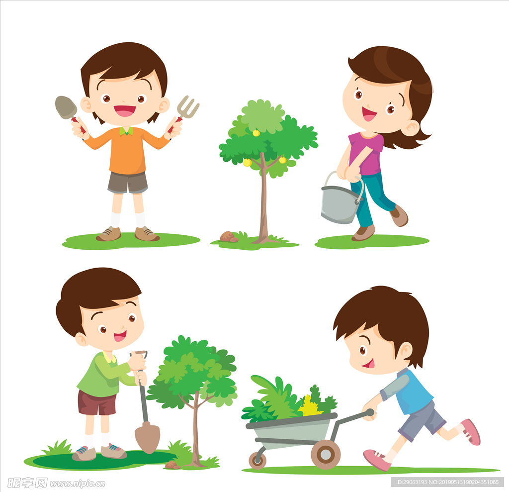 植树小孩
