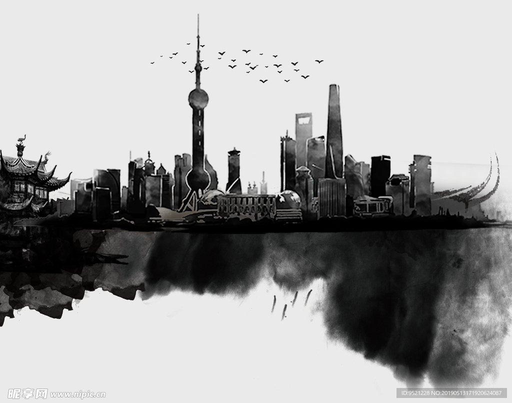 水墨上海元素