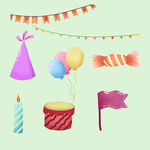 手绘可爱生日装饰