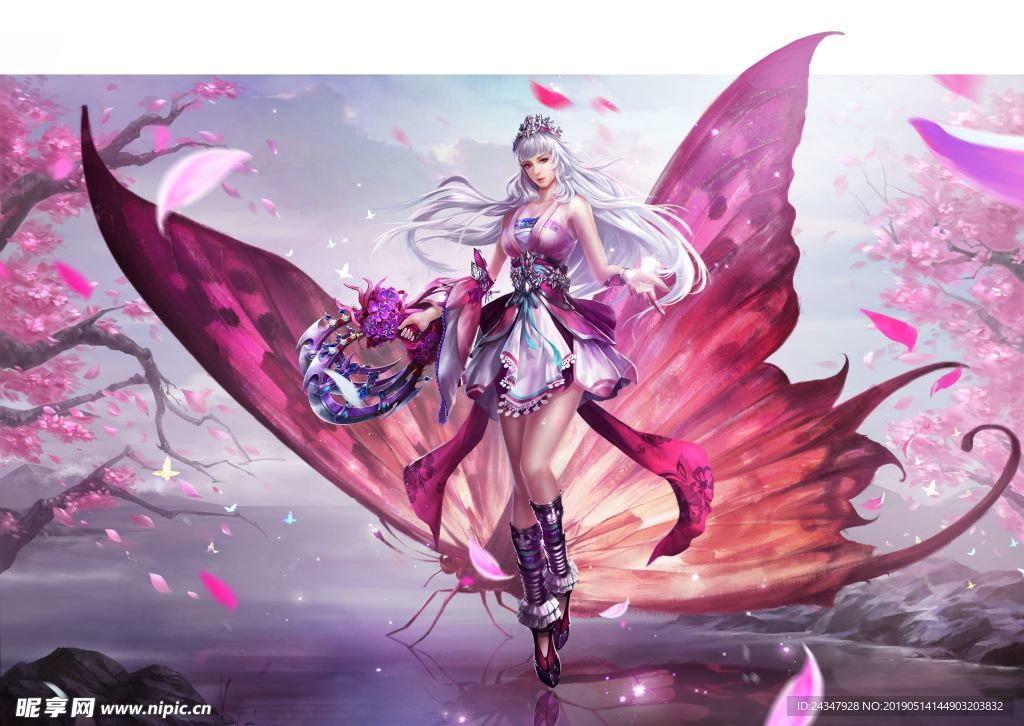 游戏二次元动漫美女蝴蝶