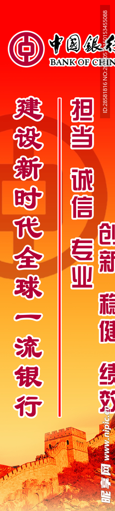 中国银行橱窗背景