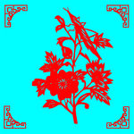 花卉蟑螂剪纸