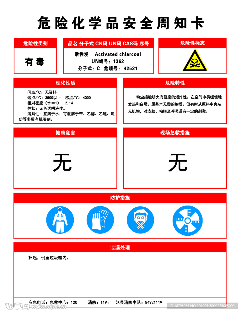 活性炭安全告知牌