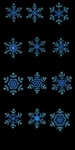 蓝色渐变雪花图案元素
