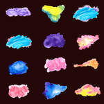红色水彩墨迹插画