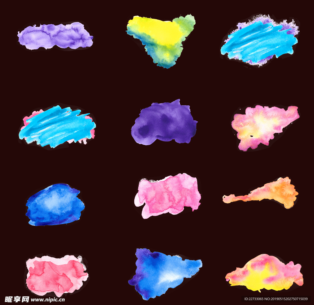 红色水彩墨迹插画