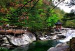 蓝天 白云 桥 河水 旅游景点