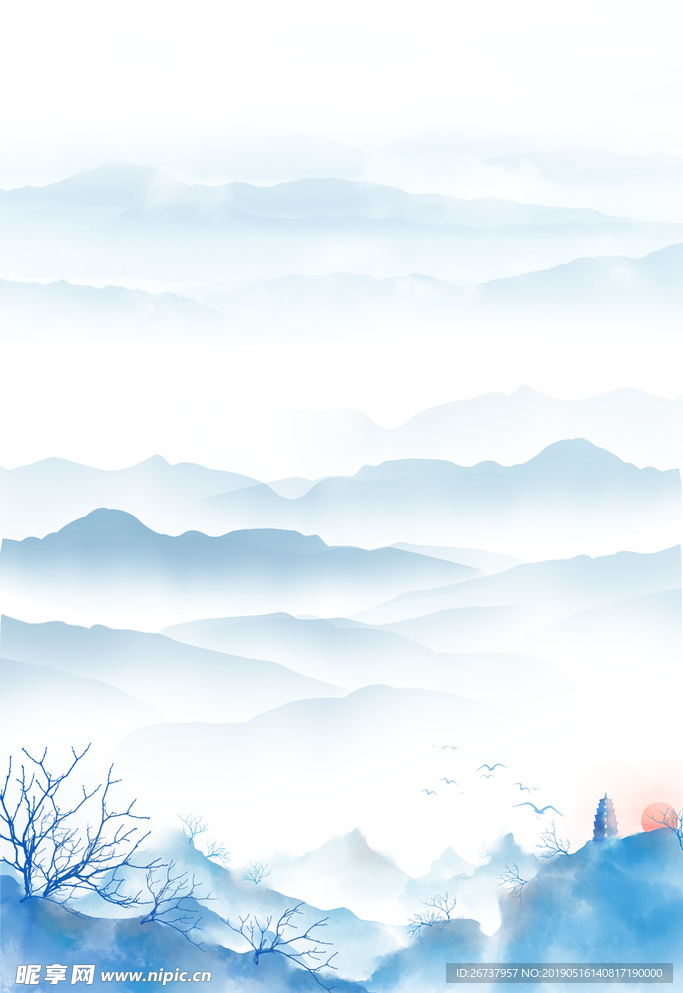 中国风水墨背景