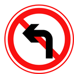 红色禁止左转标志