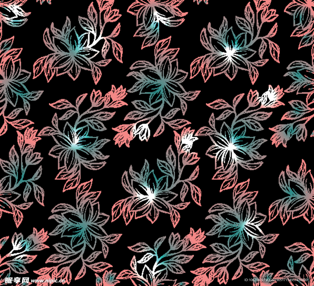 线描花朵