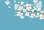 桃花蓝调背景墙