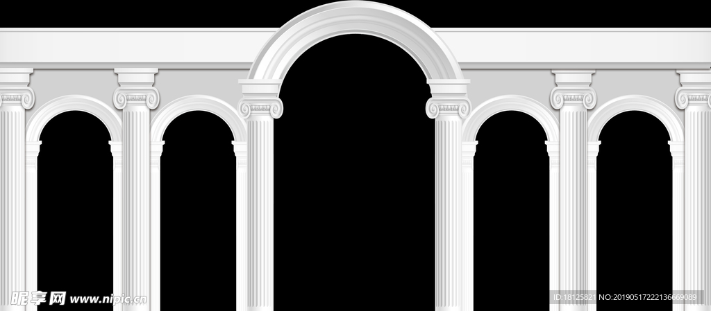 罗马柱拱门素材