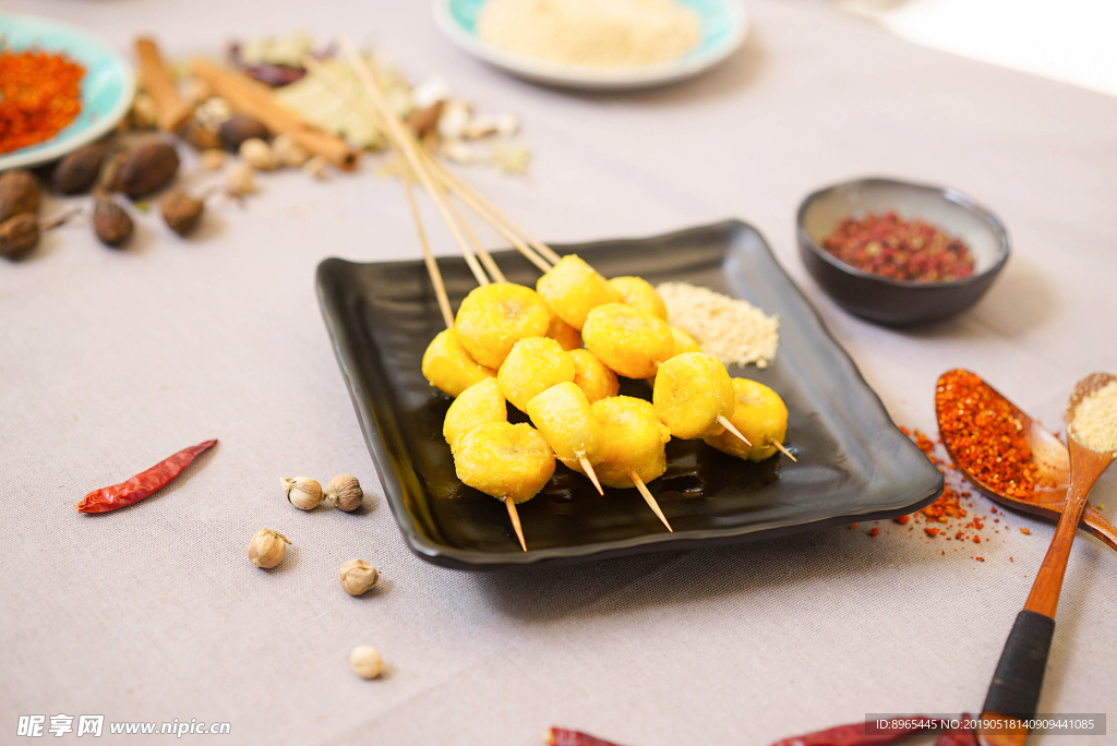 烤鱼饼串