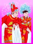 卡通新娘新郎