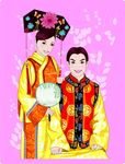 卡通新娘新郎
