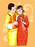 卡通新娘新郎