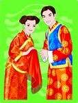 卡通新娘新郎