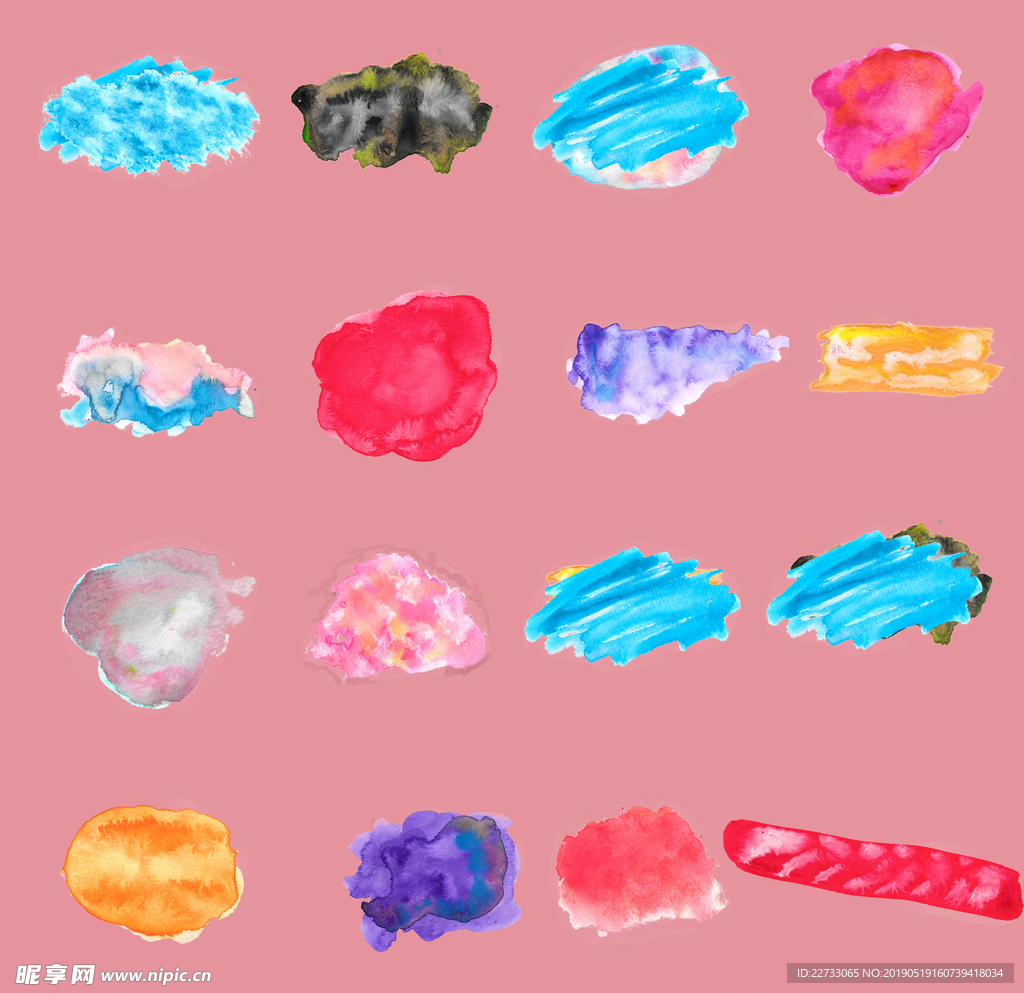 彩色喷溅墨迹插画