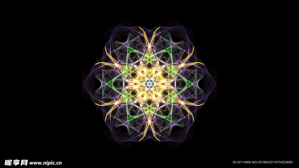 炫彩光影幻花