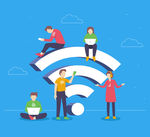 wifi人物插画