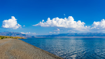 新疆赛里木湖蓝天湖泊美景