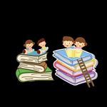 小孩 看书 书堆 学习 读书