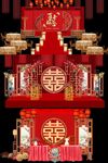 中国风舞台背景婚礼效果图