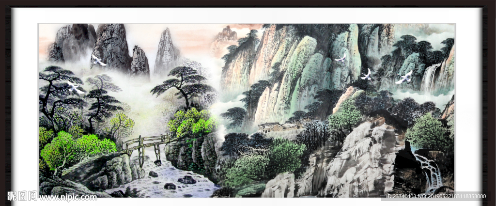 中堂画山水
