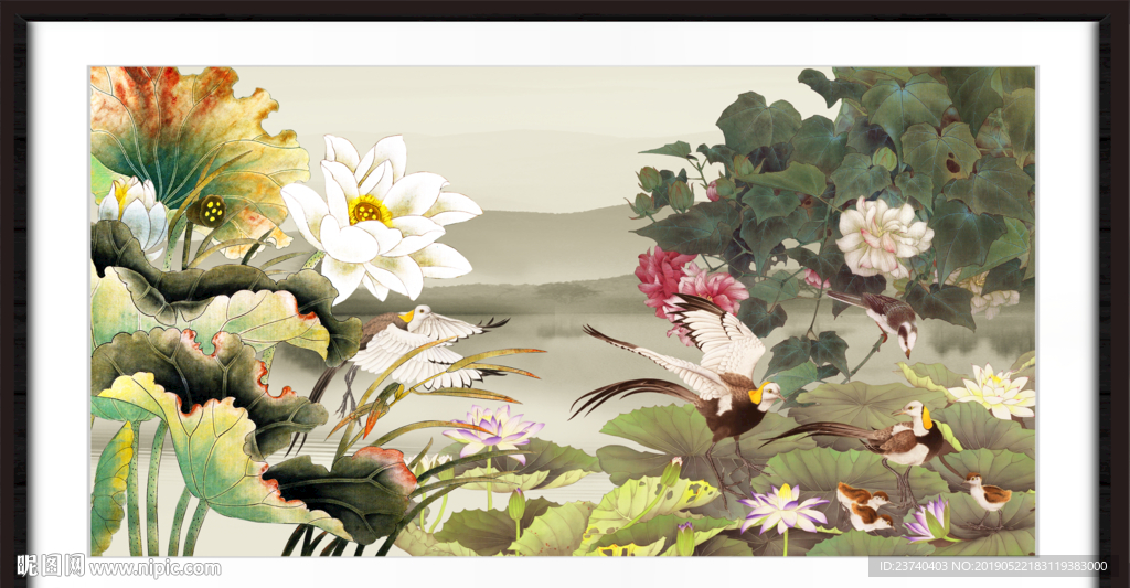 国画荷花