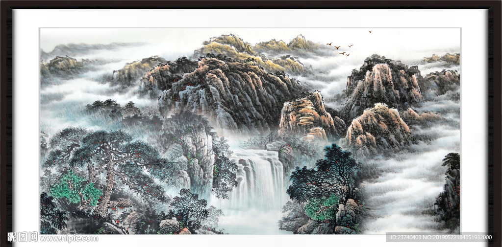 中堂画山水