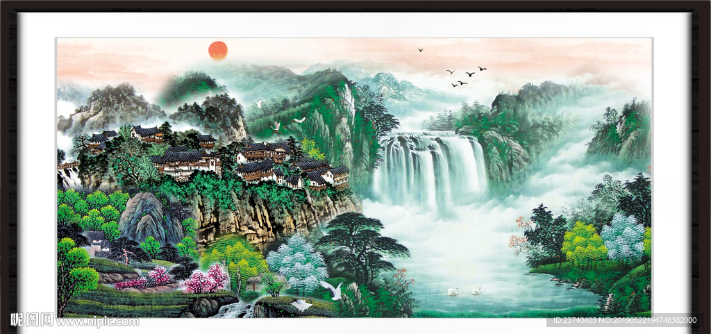 中堂画山水