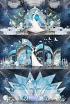 唯美淡蓝色鲜花铁艺星空婚礼背景