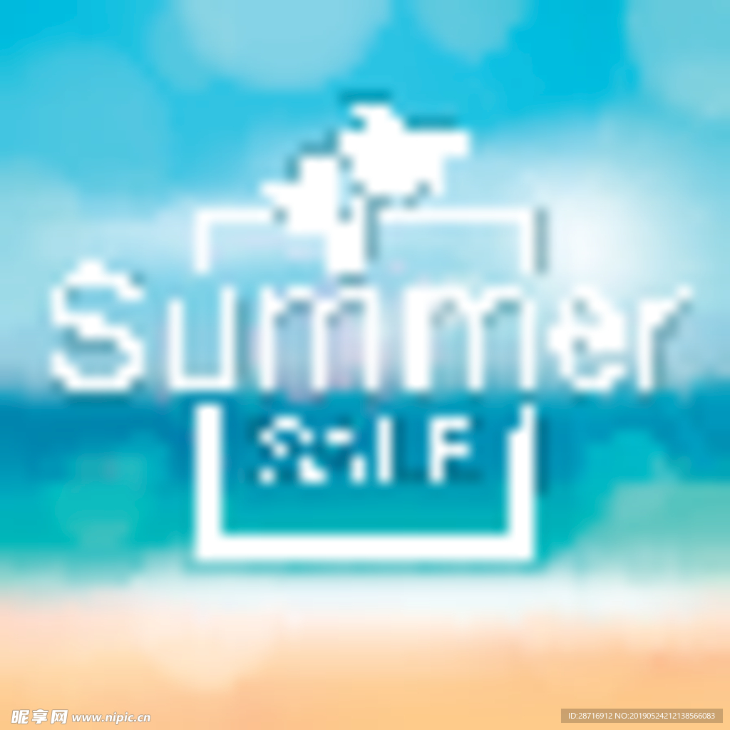 蓝色夏季海报背景素材